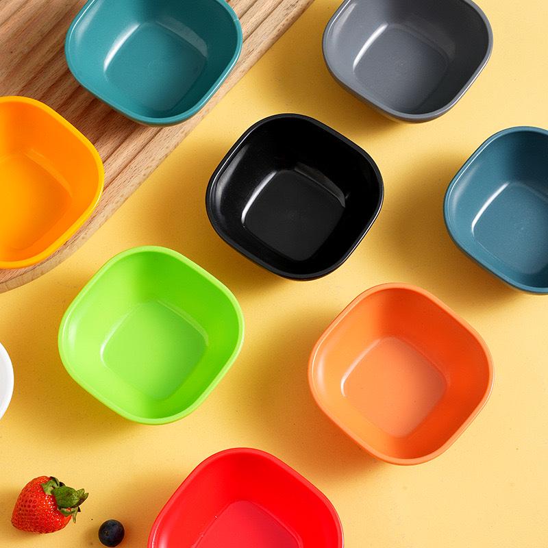 Thick Square Solid Color Vinegar & Soy Sauce Dipping Dish