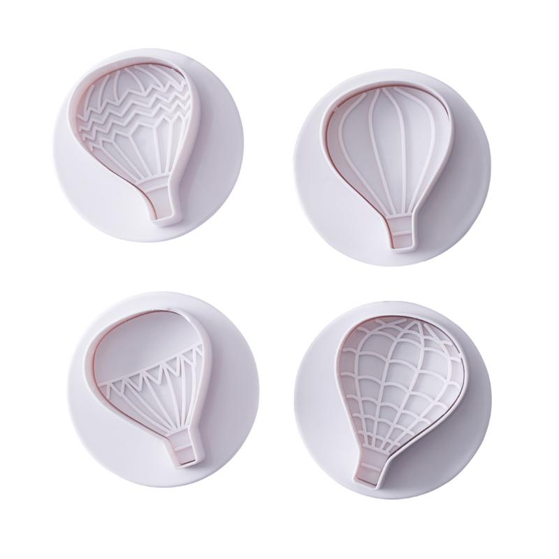 4Pcs Hot Air Balloon Frosting Cookie Mold Spring Press Mold Cake Decoration Mold Chocolate Mold Kitchen Baking Tools