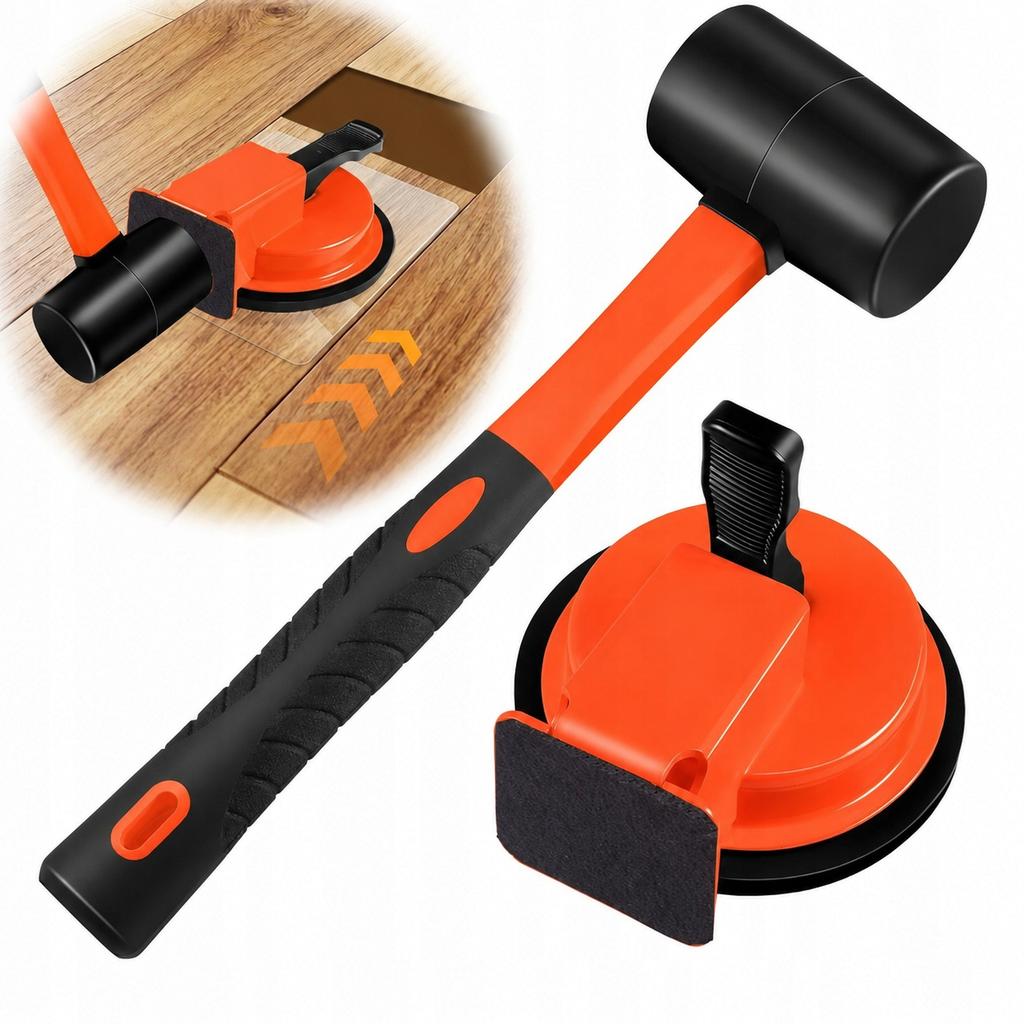 Tapping tool for removing gaps and leveling panels, suction cup + hammer