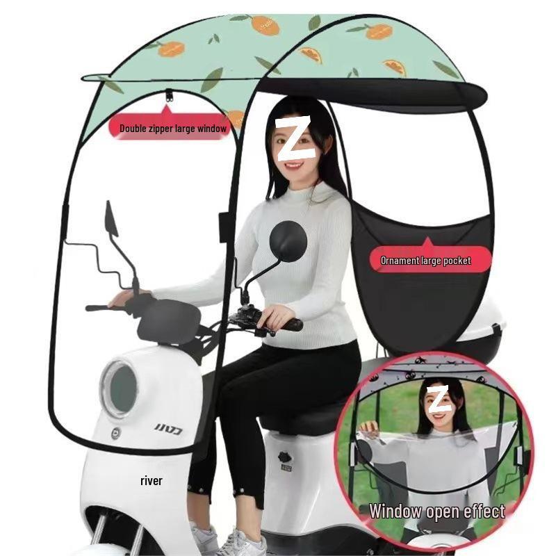 Detachable Electric Vehicle Canopy: Thickened Windshield Sunshade Umbrella Awning