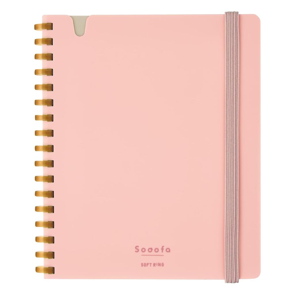 KOKUYO Soft Ring Notebook Sooofa A6 Deformed 4mm Squares 80 Sheets Peach Su-SV758S4-P
