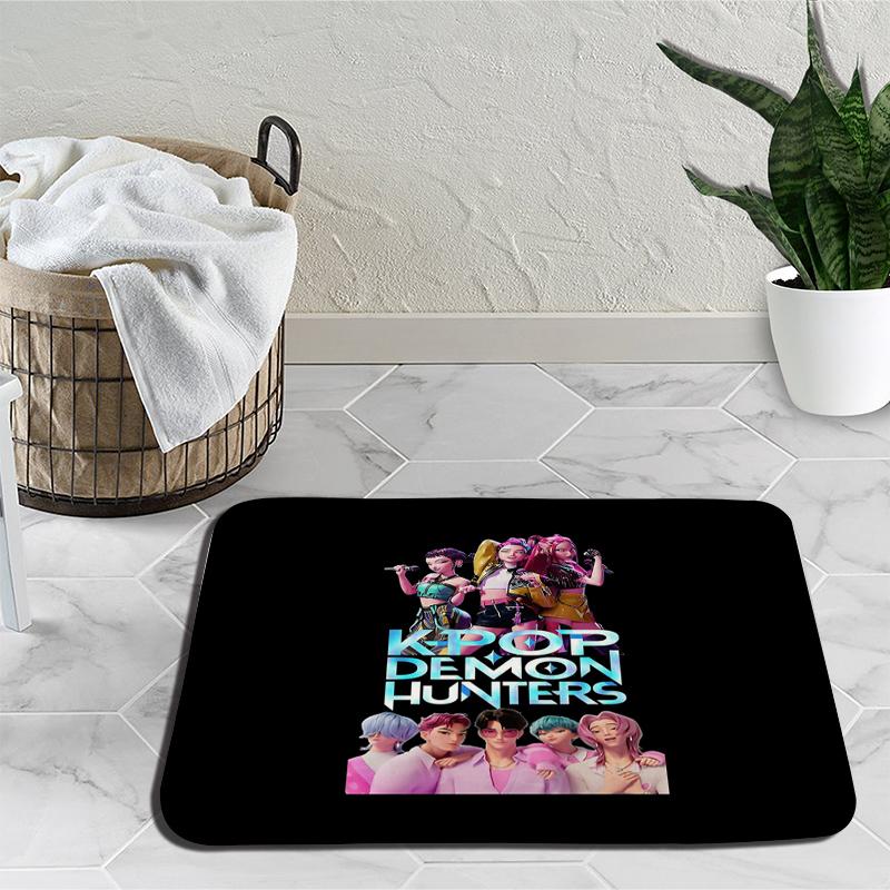 KPop Demon Hunters Mat Huntrix Girl Living Room Bedroom Carpet Zoey Rumi Mira Bathroom Non-slip Door Mat Outdoor Rug Birthday Gift