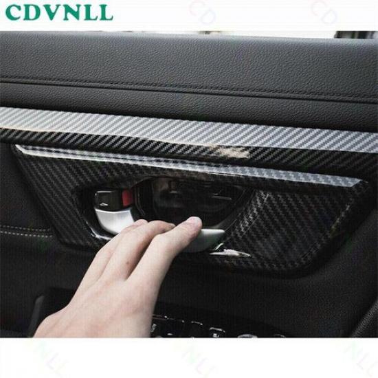 Inner Door Handle Bowl Panel Cover For Honda CRV CR-V 2017- ABS Carbon Fiber