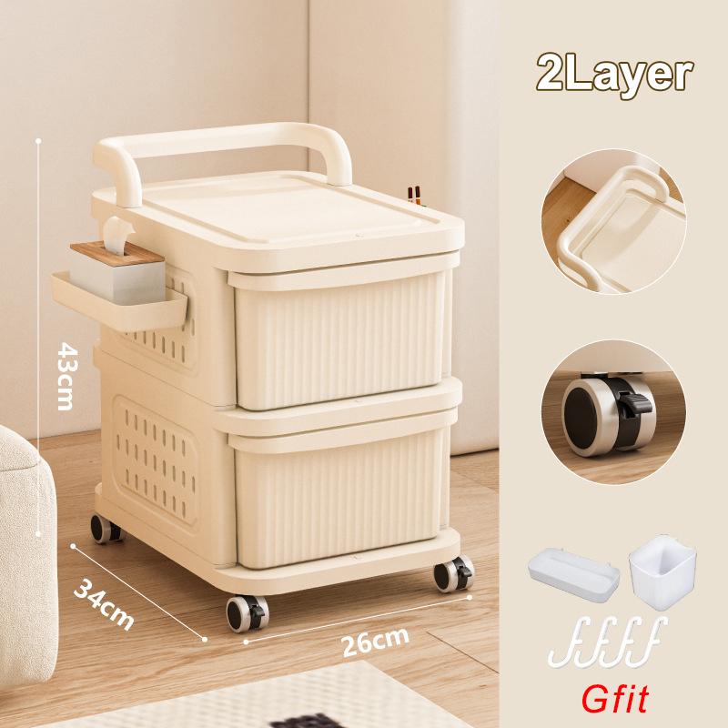 Household Pegboard Plastic Trolley Drawer Snack Toy Cabinet Living Room Bedroom Study Multi-Layer Storage Cabinet