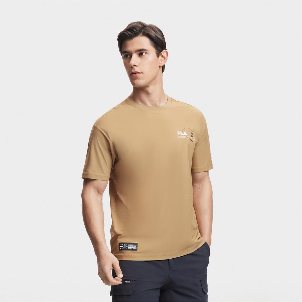 New FILA T Shirts Men's Urdu Khaki A11M427109FDK