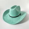 Vegan Suede Wide Brim Rancher Hat Metal Buckle Boot Accessories  for Men and Women Cowboy Hat Cattleman Style Unisex Fedora
