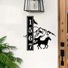 Metal Sign Horse Rustic Farmhouse Wall Decor Personalized Address Country Western Ranch Home Gift