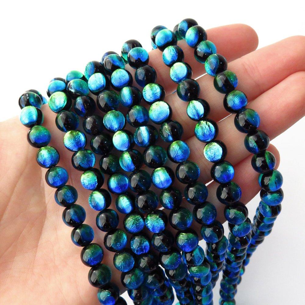 [GOLD STONE] Kerama Marine Firefly Glass Beads, 50 Beads, 8mm, from the Kerama Islands, Okinawa