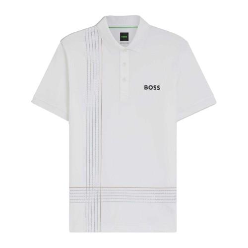 Boss Mens Checked Quick Dry Slim Polo Shirt