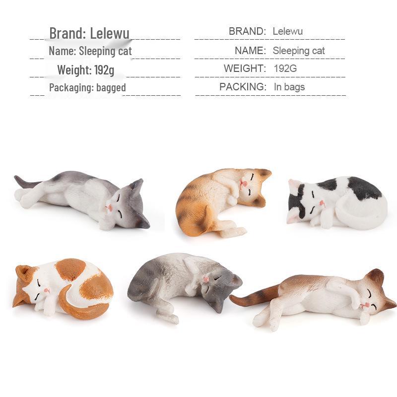 Children's Black and White Kitten Simulation Set - Toy Cat Figurine