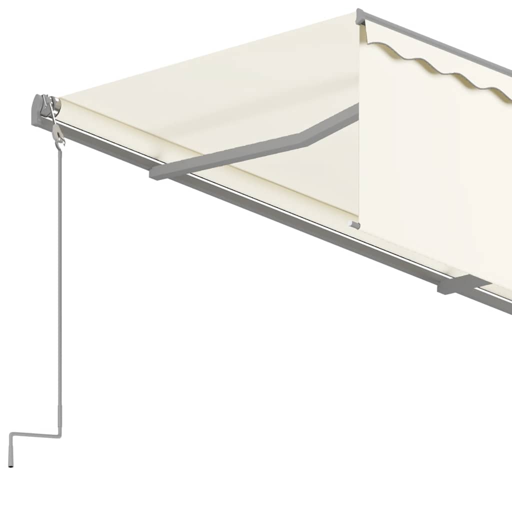 Manual Retractable Awning with Roller Blind 4x3 M Cream