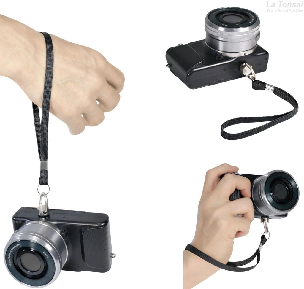 Camera Strap Adapter with Quick Release Screw for Wrist Holder and Photography 1/4" D-Ring, Support, BXN-WS (Black)