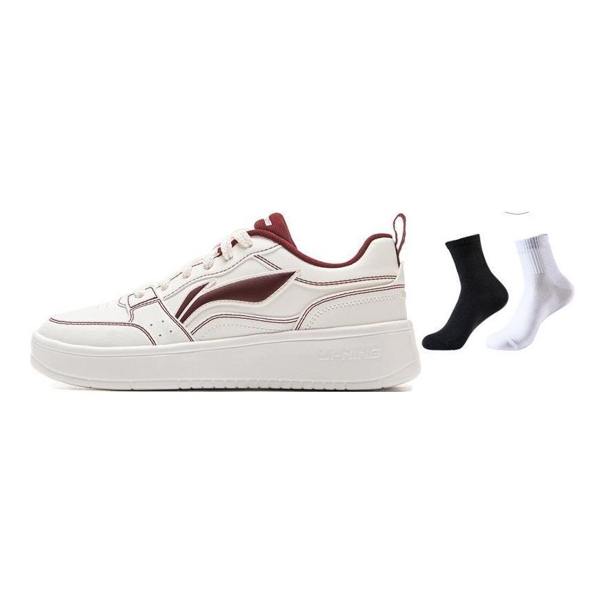 Li-Ning Yuanbao Casual Fashion Soft Elastic Lightweight Student Sneakers Non-Slip Shock Absorbing Durable Low-Top Skate Shoes Women sneakers AGCV144-4