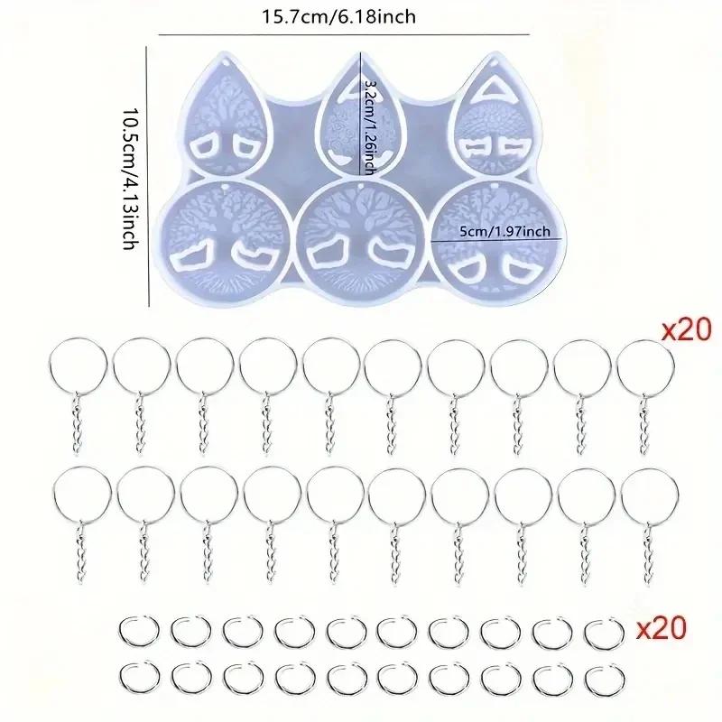 

DIY Life Tree Keychain Mold Crystal Drop Earrings Making round Collection Craft Tool for Jewelry Making