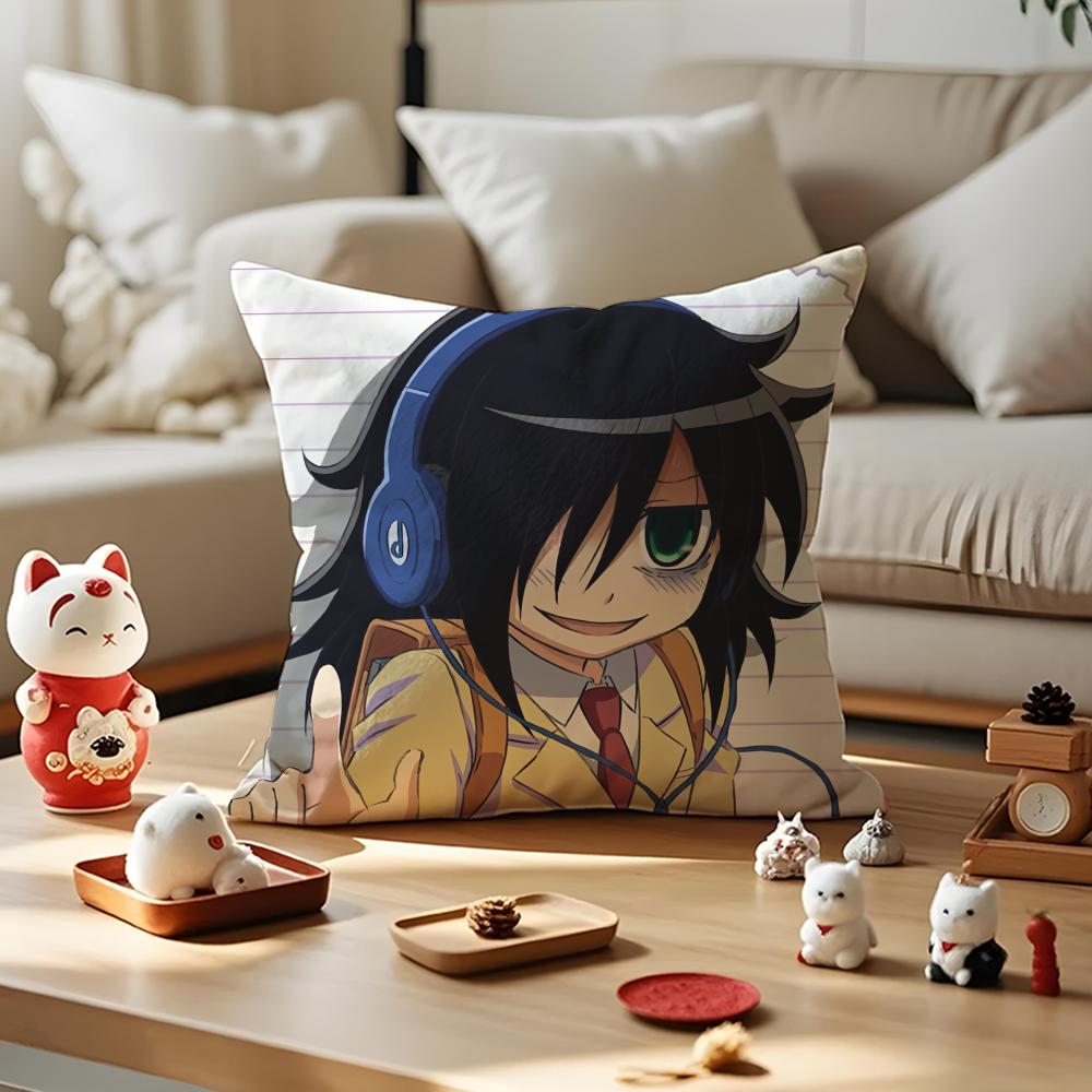 KKuroki TTomoko Pillow Case Antidustmite Pillowcase Invisible Zipper Silky Short Plush Sofa Cushion Cover 30x30cm