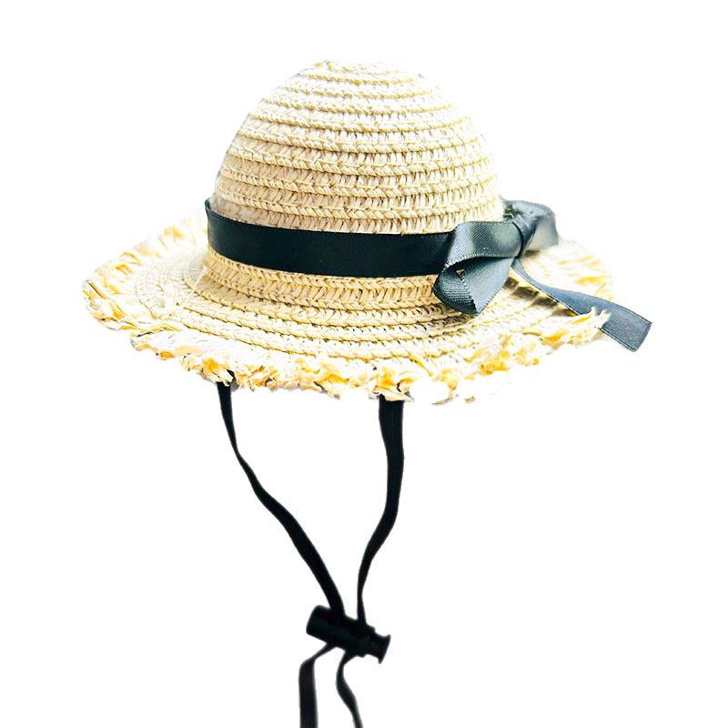 Pet Sun Hat: Coco Style Raffia Straw Hat & Bandana for Cats and Dogs