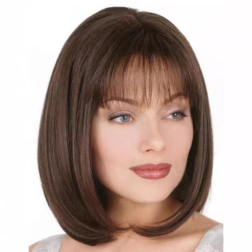 Chocolate Colored Medium Long Straight Hair