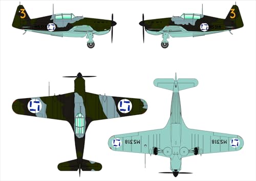 Drawnings 1/48 Morane-Saulnier MS.406C.1 Finnish Ace Pilot Plastic Model DWS48057 (Airplane)