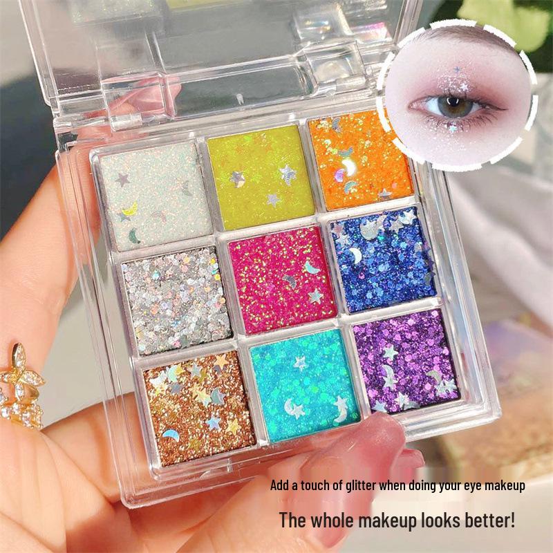 Colorful Nine-Color Sequin Glitter Gel for Stage & Performance Makeup