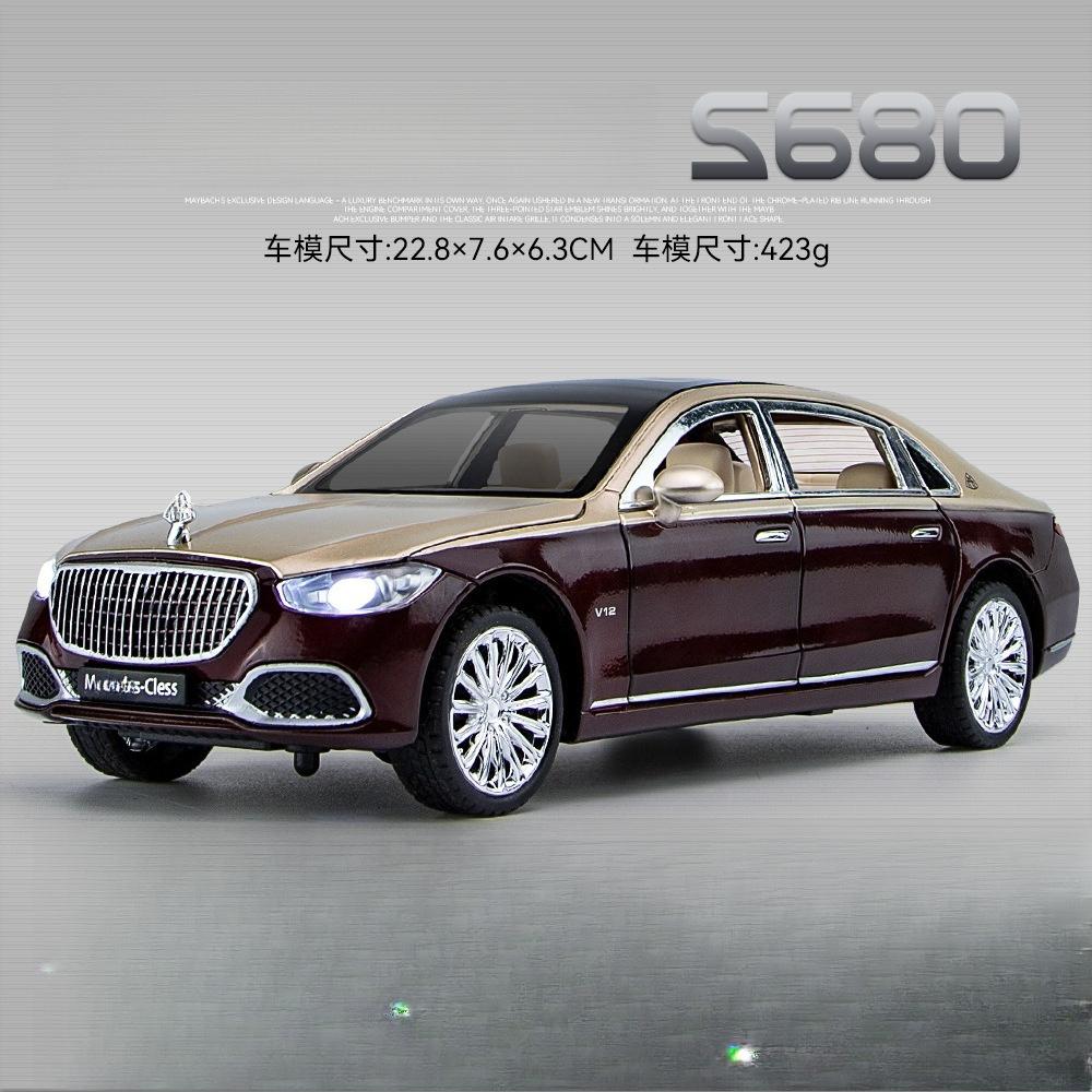 

1:24 Модельки из сплава Mercedes Benz Maybach GLS600 Литые игрушечные машинки Имитация звука и света Транспортные игрушки Модель Подарки для детей