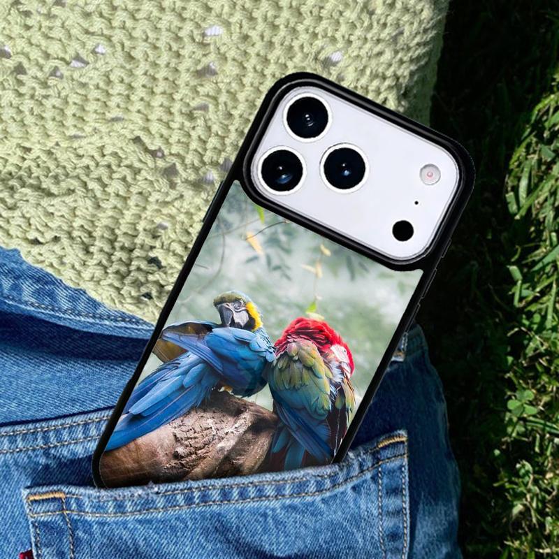 Animal Macaw Parrot Colourful Phone Case Cover for IPhone 11 12 13 14 15 16e 17 Pro Max Coque for IPhone 17 Air