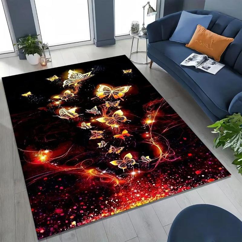 Cartoon Rug for Bedroom Living Room Soft Carpet Dream Butterfly Flower Home Doormat Decor,Large Kids Play Non-slip Floor Mat