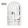 Boho Style Wall Mirror Stickers Arched Window Decor, Wooden Frame Acrylic Fake Mirror, Modern Art Self-Adhesive Windowpane Sticker for Living