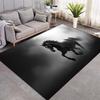 Magical Eight Running Horses Golden Smoke Print Area Rug Wildlife Animal Non‑Slip Rectangular Floor Mat Horse Lover Bedroom Home Decor Rug