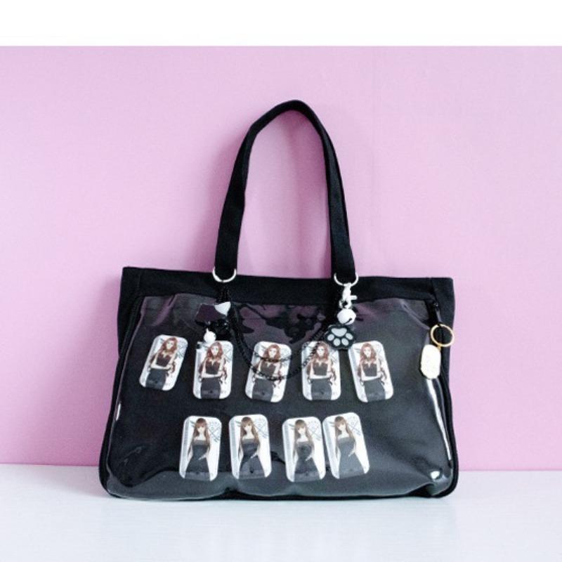 New Japanese canvas single-sided pain bag baby bag shoulder portable armpit bag bar pain doll animation two-dimensional bag