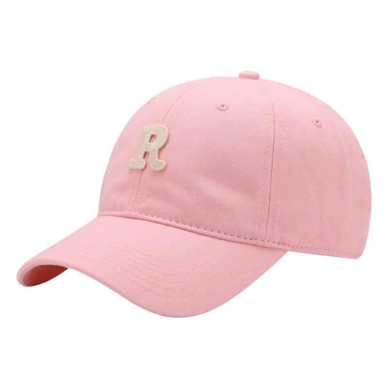Versatile face small R letter baseball cap curved brim sunshade autumn and winter new trendy widened sunscreen cap
