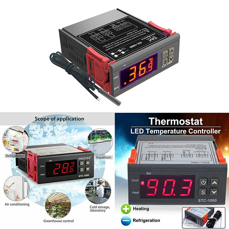 12V 24V 110-220V Regulator Digital de Temperatură cu Microcomputer Digital STC-1000 Termostat + Sondă Senzor NTC