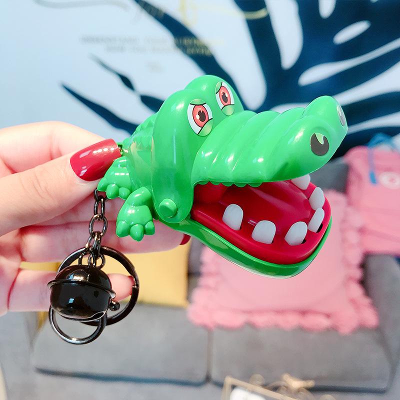 Crocodile Biting Hand Game Keychain - Innovative Cartoon Toy for Kids