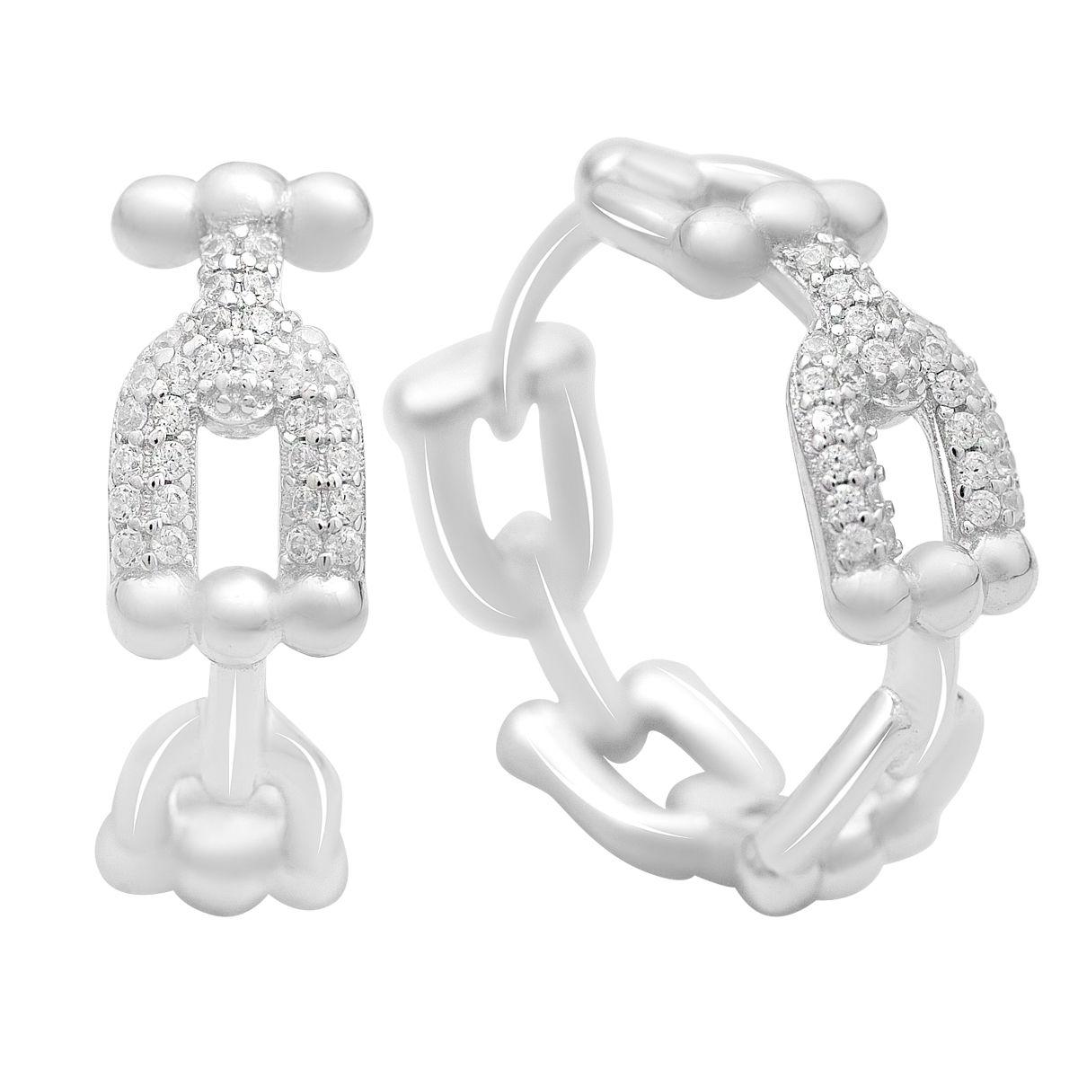 

Silver earrings with cubic zirkonia (2207795) білий