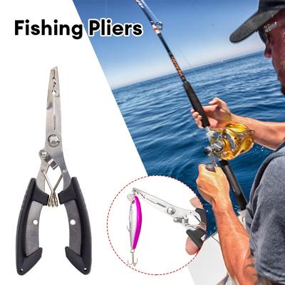 Stainless Steel Fishing Pliers Braid Line Lure Cutter Hook Remover Fish Tongs Multifunctional Fishing Scissors Fishing Equipment