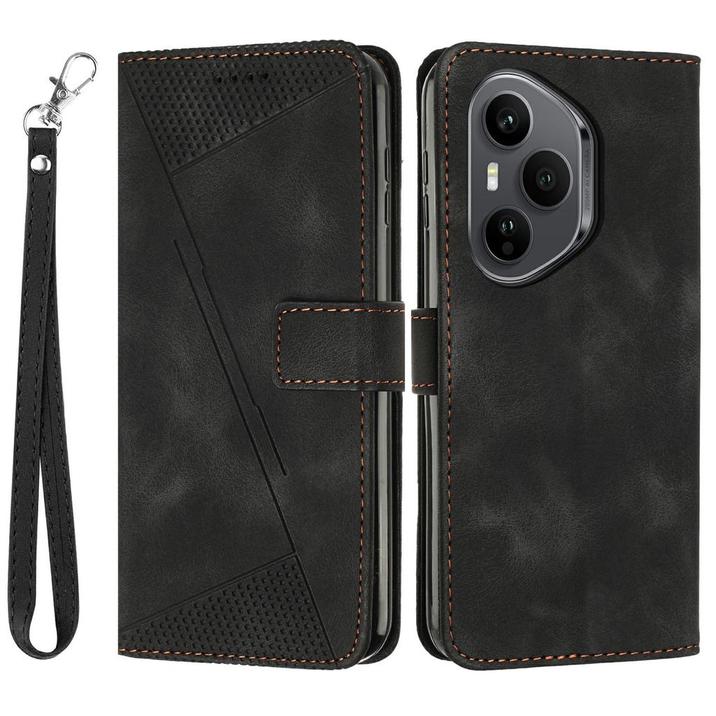 Leather Case for Honor 400 Pro 5G (Global) Imprinted Triangle Phone Cover