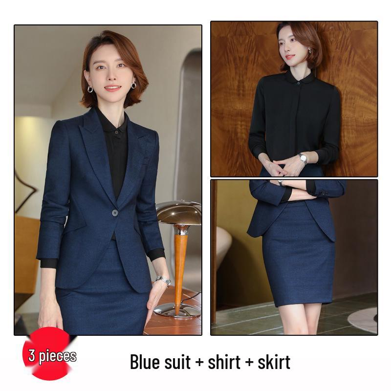 Costum Profesional de Iarnă pentru Femei: Fustă Formală de Birou și Manager Hotelier, Îmbrăcăminte de Lucru pentru Magazin de Bijuterii și Salon de Frumusețe.