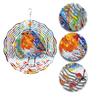 Vibrant 3D Metal Wind Chime - Hand-Painted Colorful Kinetic Bird Sculpture for Garden & Patio Decor (10-Inch) - Weather-Resistant Outdoor