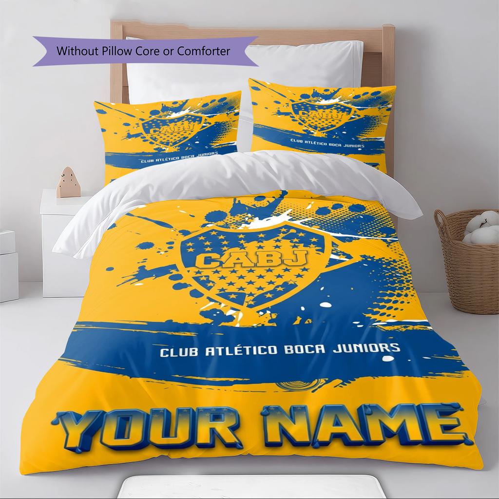 Name Custom Boca Juniors Pattern Bedding Set Quilt Cover Pillowcase Home Decor Gift (1 * duvet cover + 2 * pillowcase, without core)