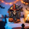 Pumpkins Man Christmas Tree Decoration Pendant Car Rearview Mirror Pendant Halloween Party Decorations, Horror Pumpkins Skeleton Witch Pendant