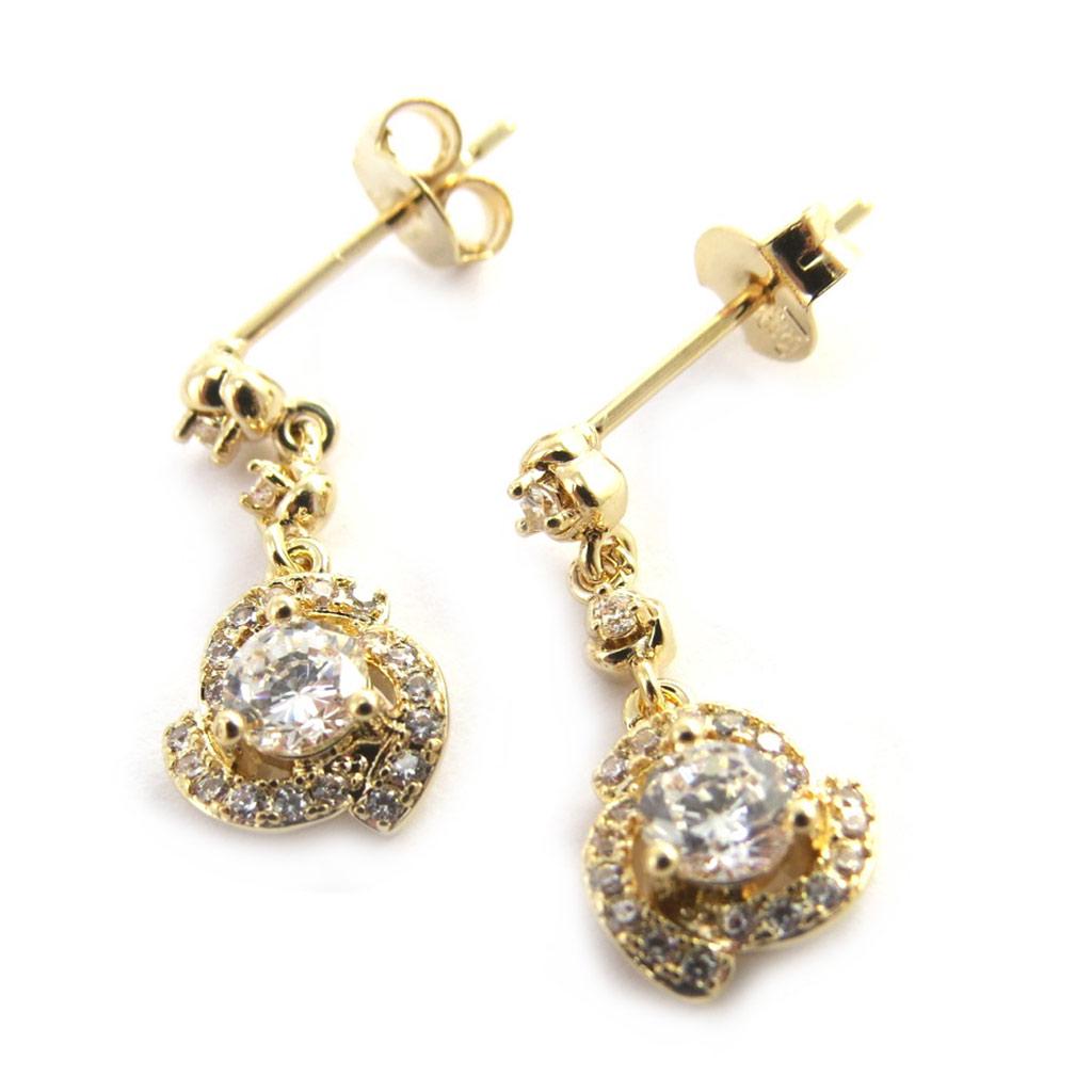 Les Trésors De Lily [M8752] - Gold Plated 'Sissi' Earrings - 18x8 Mm
