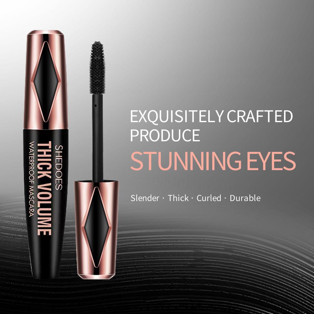 5D Waterproof Mascara Lengthens Eyelashes Extension Black Silk Fiber Mascara Female Makeup Cosmetic Waterproof Mascara