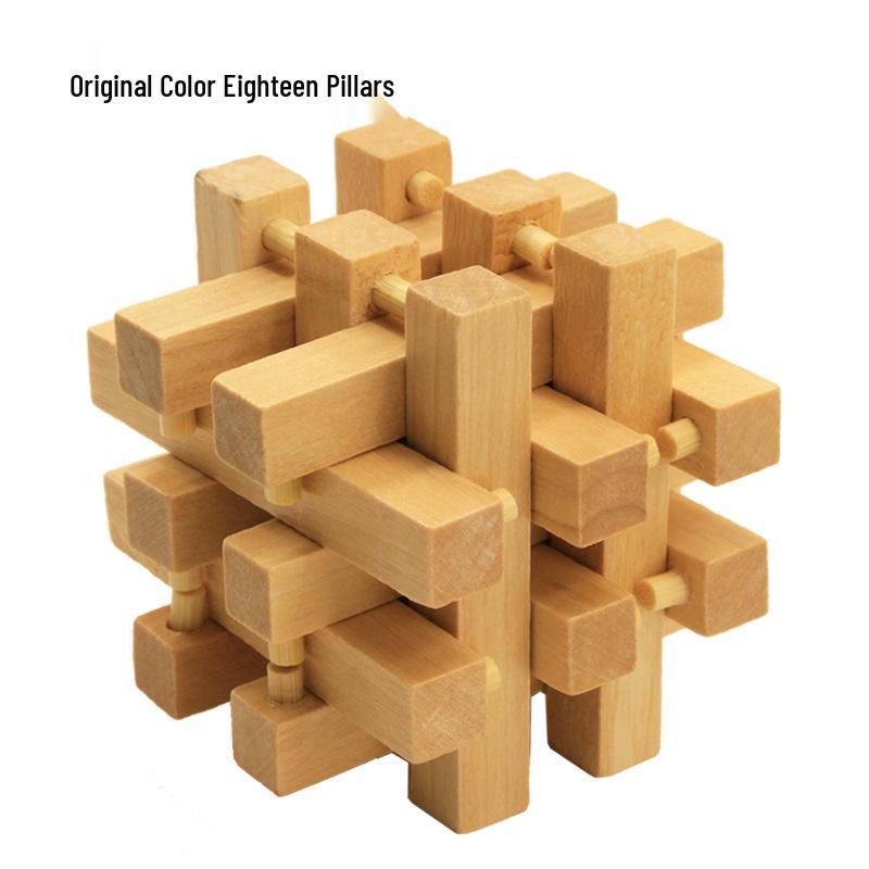 100-Piece Kongming Lock Wooden Puzzle Set for Kids and Adults