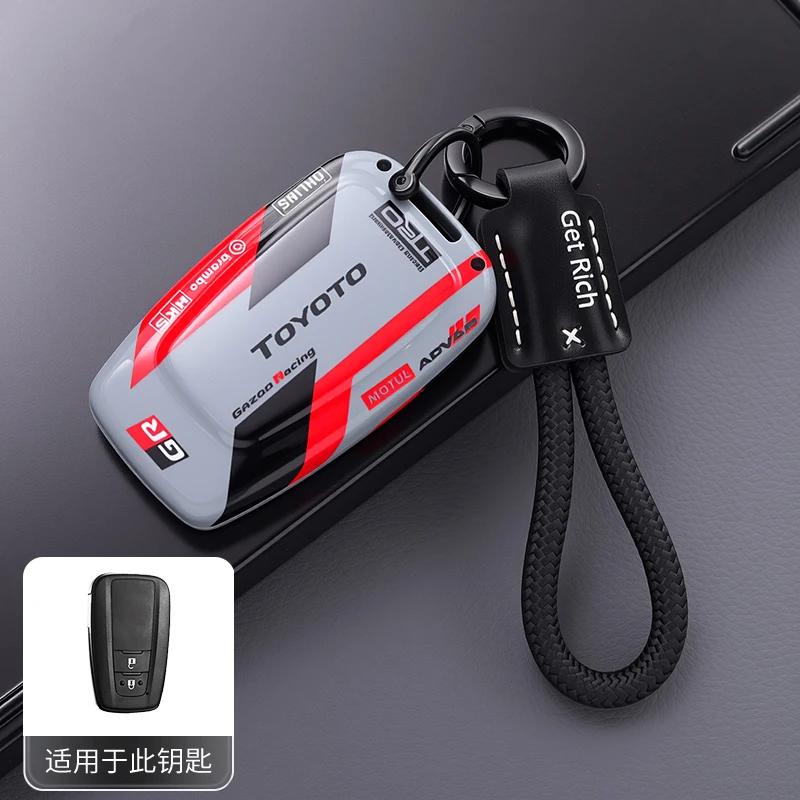 svagd6 ABS Zinc Alloy Car Key Cover Case For Toyota RAV4 Highland Coralla Hilux Fortuner Land Cruiser Camry Crown Keychain Accessories