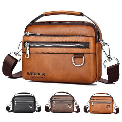 Ανδρική Δερμάτινη Τσάντα Ώμου Crossbody Αδιάβροχη Τσάντα Messenger Τσάντα Σling Satchel για Εργασία Επαγγελματικά Ταξίδια