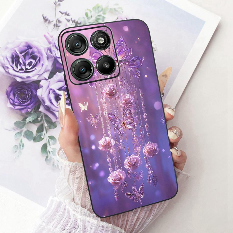 Modne etui na telefon z literami dla Motorola Moto G77 G67 Tylna osłona dla MOTO G67 G77 5G Miękkie czarne silikonowe etui