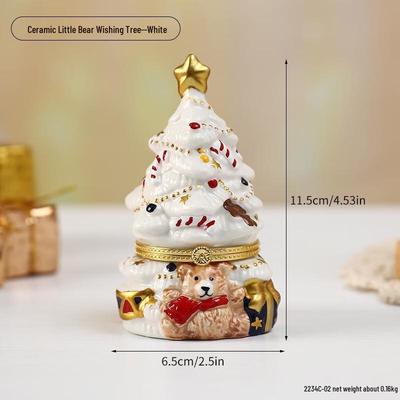 Mini Ceramic Bear Wishing Tree Christmas Gift