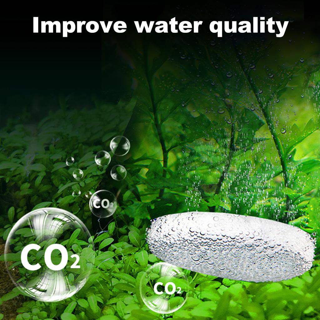 Tablety CO2 pro vodní rostliny Tablety s pomalým uvolňováním oxidu uhličitého pro akvária 100 tablet v lahvičce Dlouhotrvající šumivé tablety oxidu uhličitého