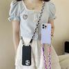 Crossbody Lanyard Handyhülle Für iPhone 16 15 14 12 13 11 Pro Max Plus Süßigkeitenfarbe Silikon Weiche TPU Rückseite