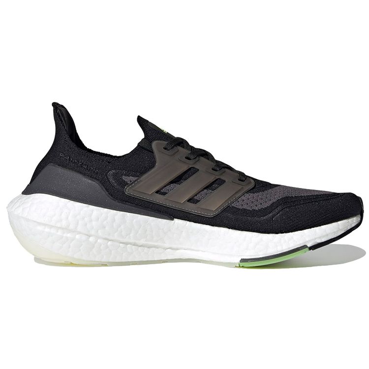 adidas UltraBoost 21 Black Silver Metallic Men Sneakers Core-Black Solar-Yellow FY0374