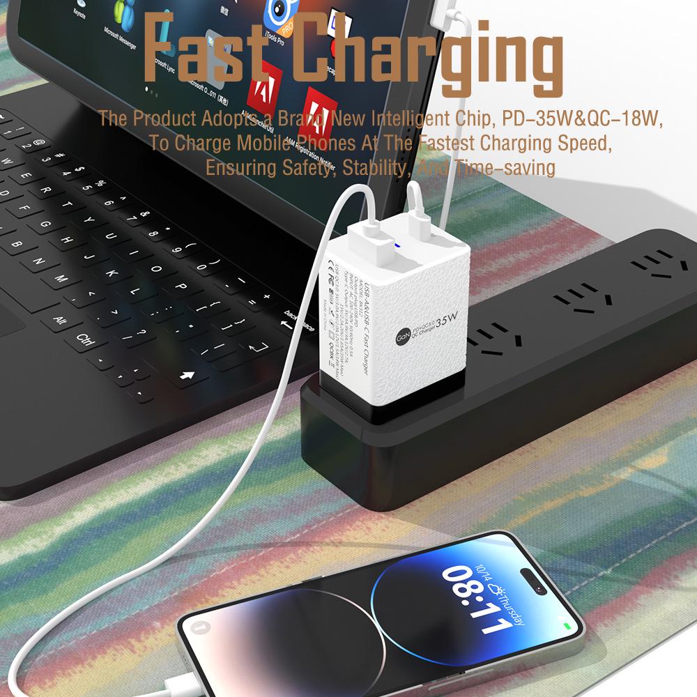 Gallium Nitride Super Fast Charger QC3.0+PD35W EU/UK/AU Plug